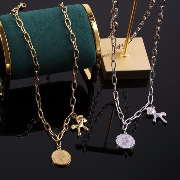 

necklace titanium steel gold plated wedding pendants for women chains, Silver
