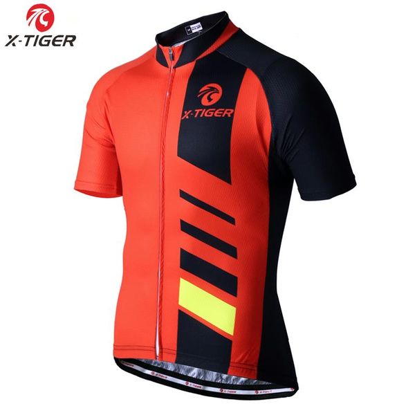 

racing jackets x-tiger brand men's cycling jersey short sleeve bicycle clothing quick-dry riding bike sportswear clothes ropa ciclismo, Black;red