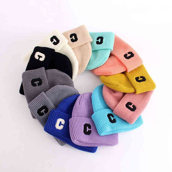 

wool hat women's autumn and winter fashion candy color letter label knitted hat warm pullover accessories black friday, Blue;gray
