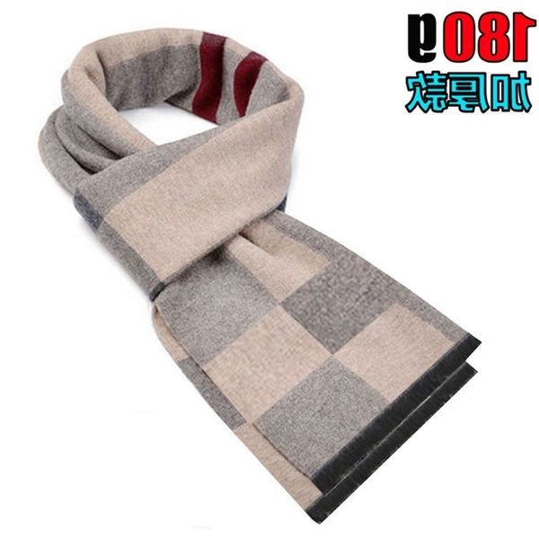 

new men's scarf autumn and winter warm thickened plaid cashmere, Blue;black