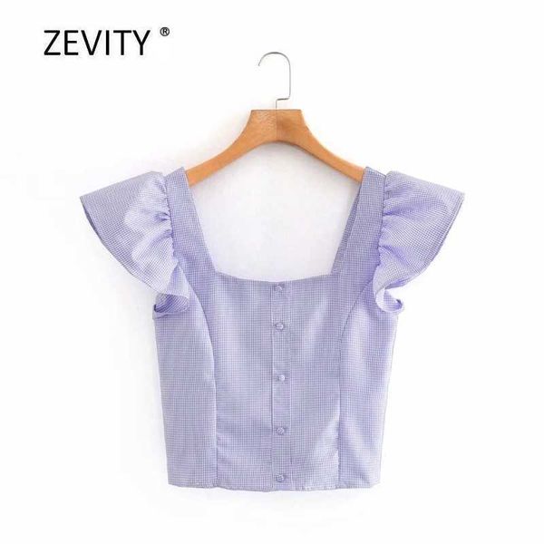 

women elegant square collar plaid casual slim smock blouse office ladies pleat butterfly sleeve shirt chic blusa ls6937 210603, White