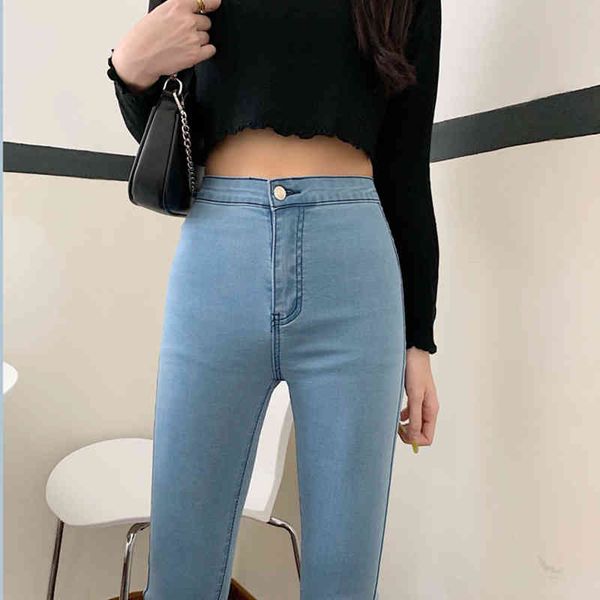 

women's jeans streetwear fashion high waist ladies pencil pants jean denim skinny mom plus size bgmx, Blue