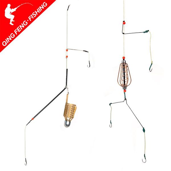 

fishing hooks 1pc three/two carp feeder bait cage lure connector holder basket for tackle