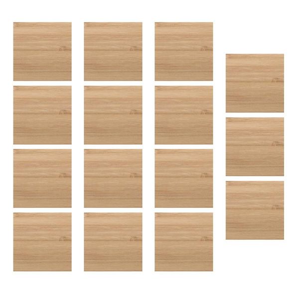 

wall clocks 15pcs unfinished square bamboo chips kids drawing pieces diy materials