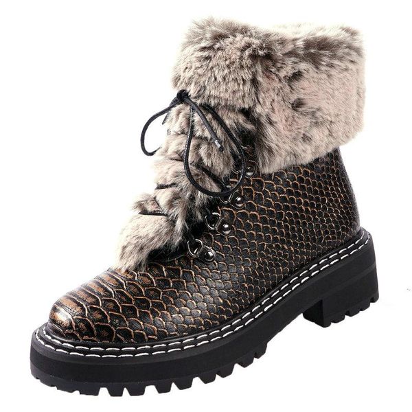 

boots women's round toe thick high heels platform shoes woman 2021 winter est genuine leather office lady party ankle, Black