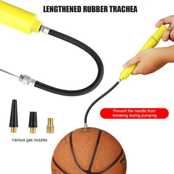 

bike pumps portable inflator basketball football air pump two way hand pushing yellow bicycle mtb motocycle