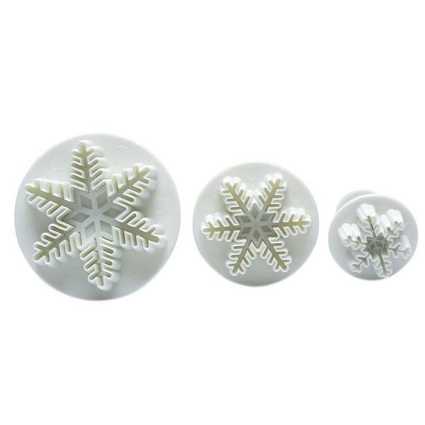

cake tools 3 pcs/set snowflake shape decoration tool cutter fondant piston sugar craft christmas xmas decor
