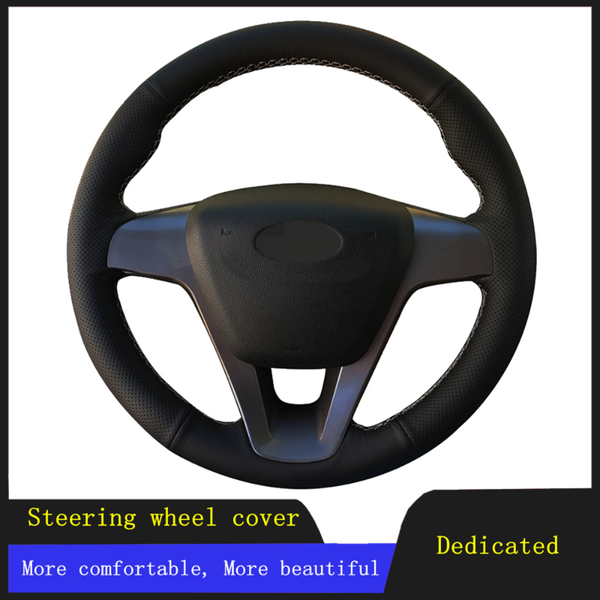 

steering wheel covers diy car accessories cover black hand-stitched non-slip breathable artificial leather for lada vesta 2021-2021