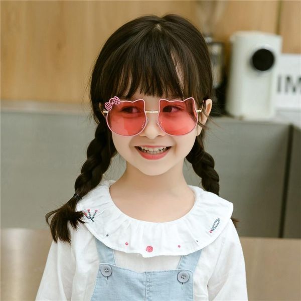 

sunglasses cute little bear metal flower children 2021 uv400 retro pink blue yellow kids girls toddler infantil, White;black
