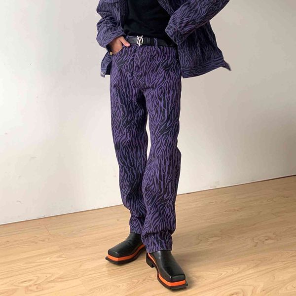 

men's jeans men casual vintage stripe loose straight denim trousers male women streetwear hip hop pant orq3, Blue