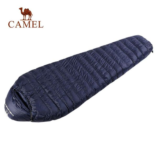 

sleeping bags camel 90% white duck down mummy bag ultralight outdoor winter warm baffle design travel hiking camping