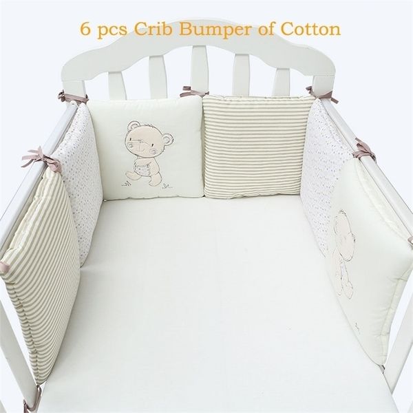 6 Teile/satz Kinder Nestchen Baby Kopf Schutz Baby Bett Schutz Bumper Baumwolle Kinderbett Baby Nestchen In Die Krippe 220209