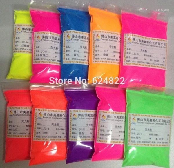 

nail glitter wholesale- 50g mixed 4colors pastel magenta neon fluorescent pigment for cosmetics, polish, soap making, candle polymer clay1, Silver;gold