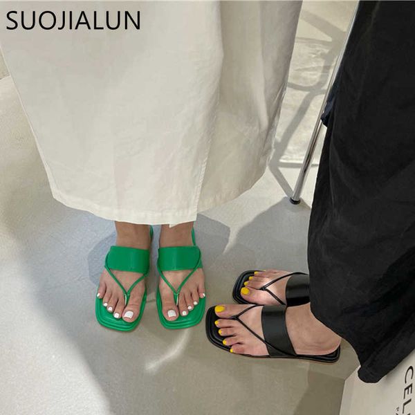 

suojialun brand women slipper flat heel casual outdoor beach sandal shoes ladies narrow band slides slip on flip flops 210630, Black
