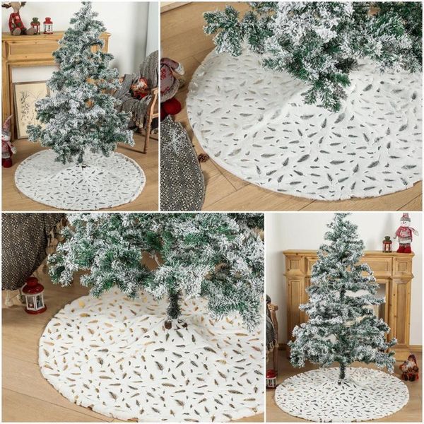 

christmas decorations tree decor gold silver feather white skirt fur for xmas fo