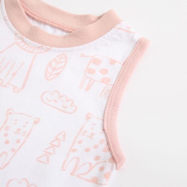 

rompers born infant baby boys girls triangle romper summer sleeveless round neck jumpsuit cartoon zoo animal print tank top, Blue