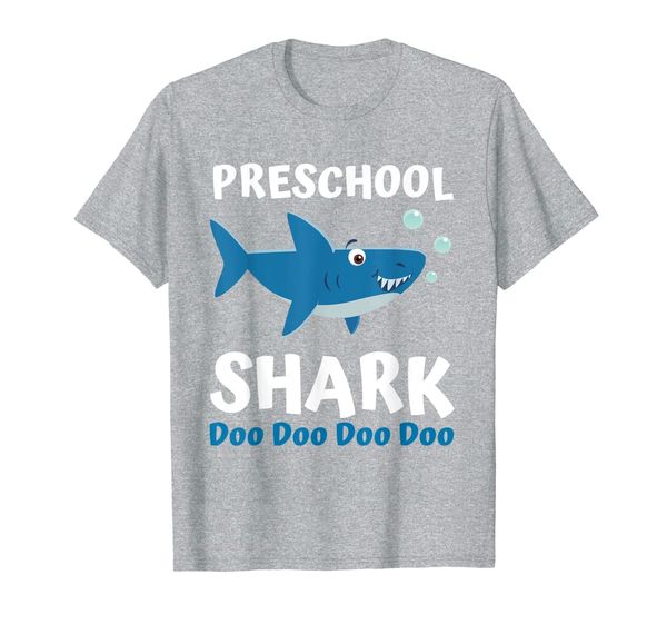 

cute preschool shark doo doo doo back to school boys girls t-shirt, White;black
