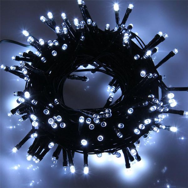 Strings 10M 80 LEDStringa natalizia con filo nero Fata Ghirlanda all'aperto per feste di nozze