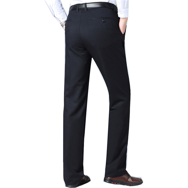 

men's pants pantalones rectos para hombre, pantalÃ³n informal, holgado, de alta calidad, oficina, color negro, gris oscuro, talla grande, Black