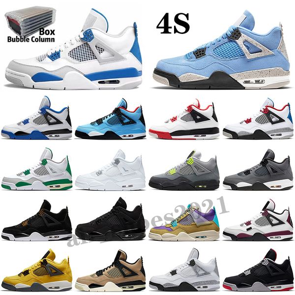 

4 4s basketball shoes metallic purple red green bred ovo splatter black cat what the men mens sport sneakers, White;red