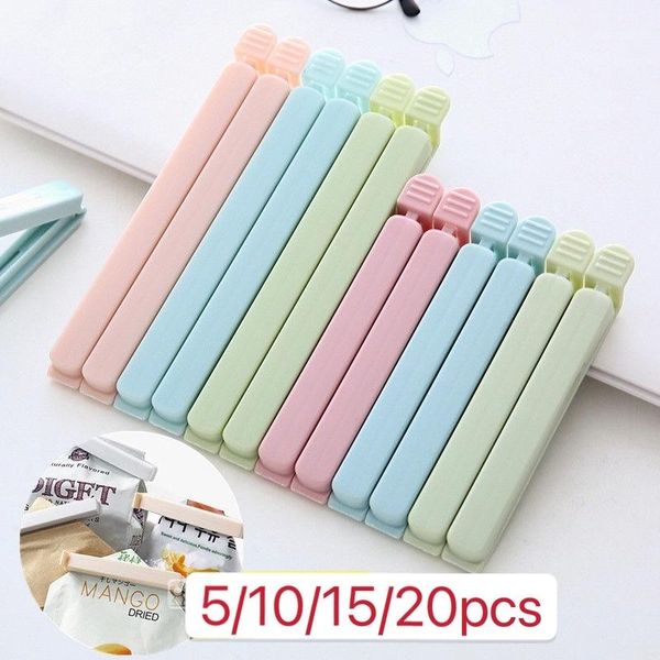 

bag clips 5/10/15/20pcs plastic food seal snack storage keep fresh tools kitchen moisture-proof gadgets (random color)