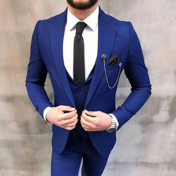 

men's suits & blazers fashion jackets pants vest men 3 piece slim fit casual groom wedding tuxedo costume homme vestido de noiva, White;black