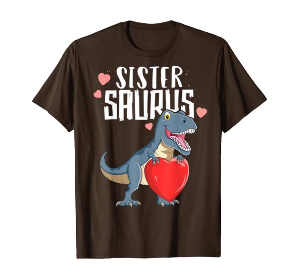 

sistersaurus t-shirt valentines day t rex sister dinosaur, White;black
