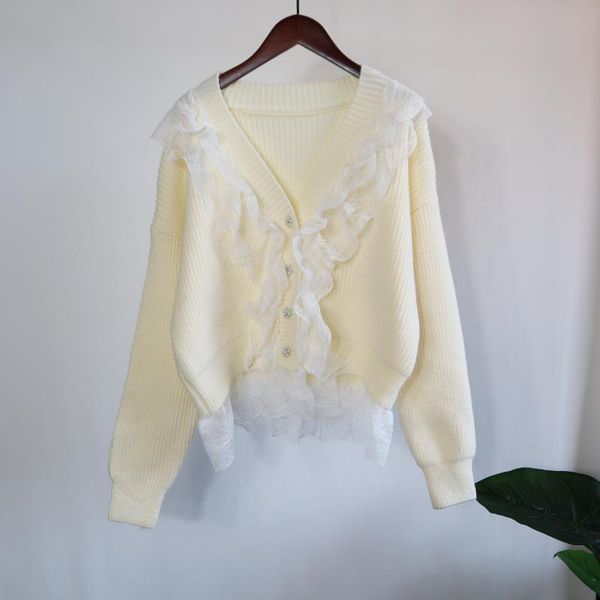 

women's sweaters 2021 autumn and winter loose stitching mesh sweater jacket women one, White;black