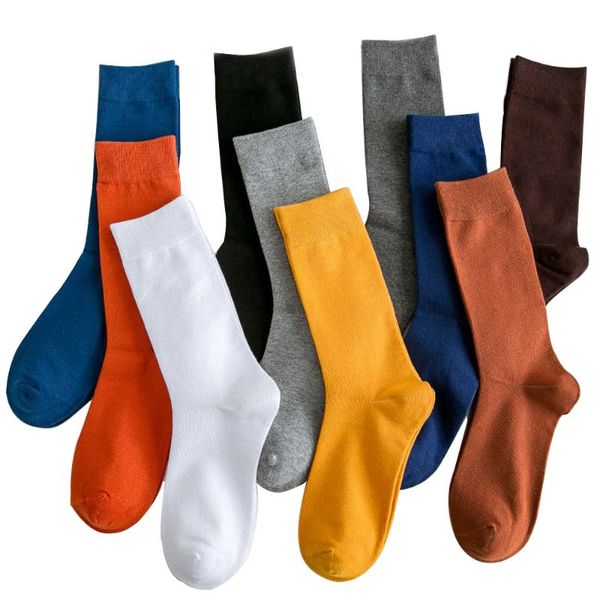 

men's socks 2021 casual men brand business party dress cotton man black white for gift