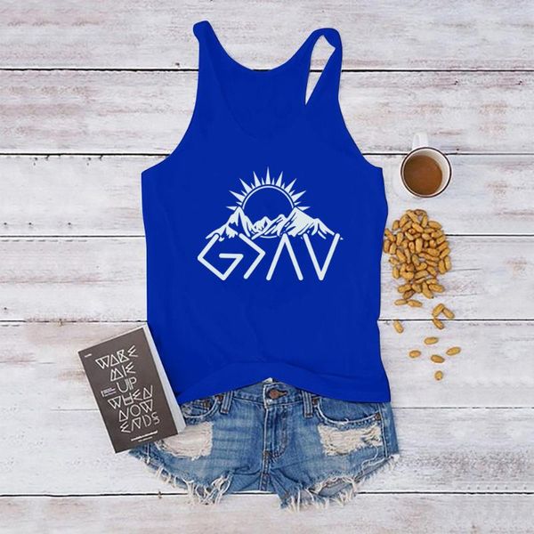

women's tanks & camis sun rising from mountains print tank women sleeveless summer graphic vest aesthetic harajuku camiseta tirante, White