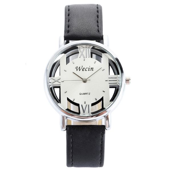 

watch hollowed out women's creative quartz belt student fashion simple female, Slivery;brown