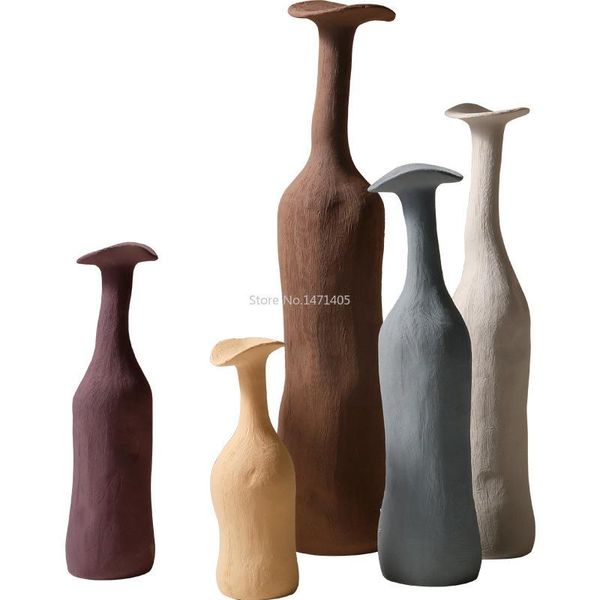 

vases nordic creative ceramic vase simple morandi color art model room living decoration home accessories