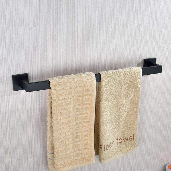 

stainless steel towel rack bar single rod bathroom hanging pendant black racks