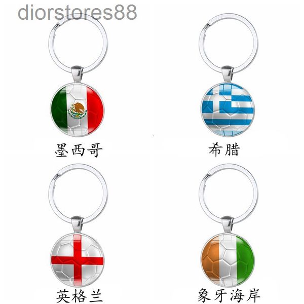 

key chain selling world cup football ring national flag time metal, Silver