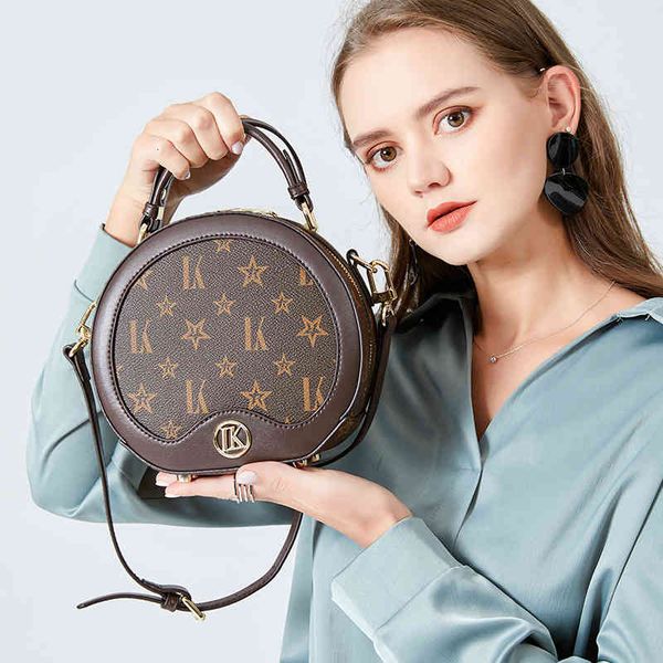 

handbag 2021 round bag spring versatile mini women's, Black;red