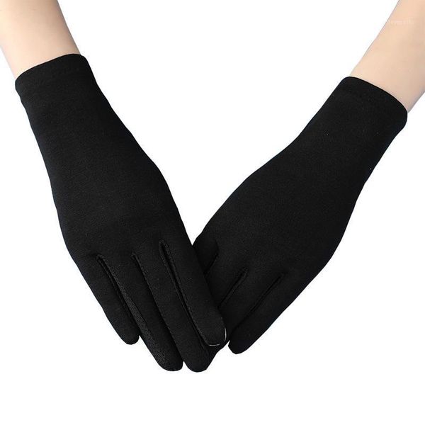 Fünf-Finger-Handschuhe, Sommer, dünne Baumwolle, für Damen, mit Sonnenschutz, Touchscreen-Handschuh, Sonnenschutz, Anti-UV, rutschfeste Fäustlinge, atmungsaktive Guantes