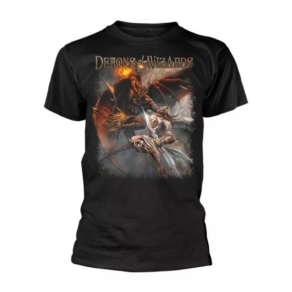 

demons & wizards diabolic official t-shirt men unisex, White;black