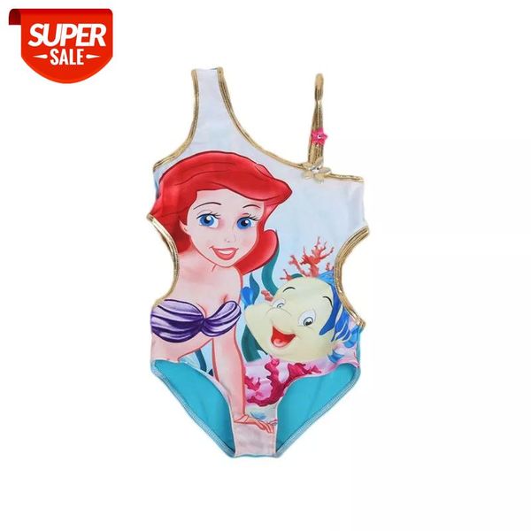 

kids beachwear swimwear one-piece swimmable little girl cartoon mermaid floral swimsuit one-shoulder swimsuits clothing #5g3d, White;black