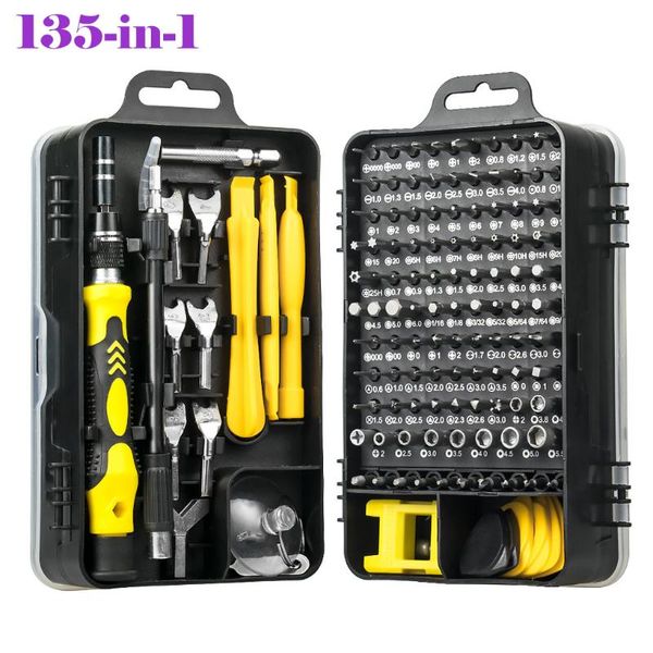 

professional hand tool sets 135 in 1 screwdriver set torx hex s2 bits tap screw driver pocket wrench repair phone laptools kit
