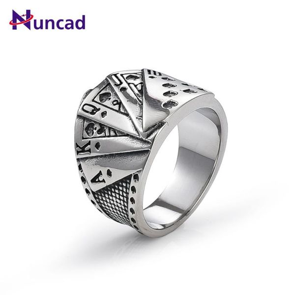 

cluster rings men women's vintage personalized punk retro magician poker men's ring irregular carved hip hop finger anillos, Golden;silver