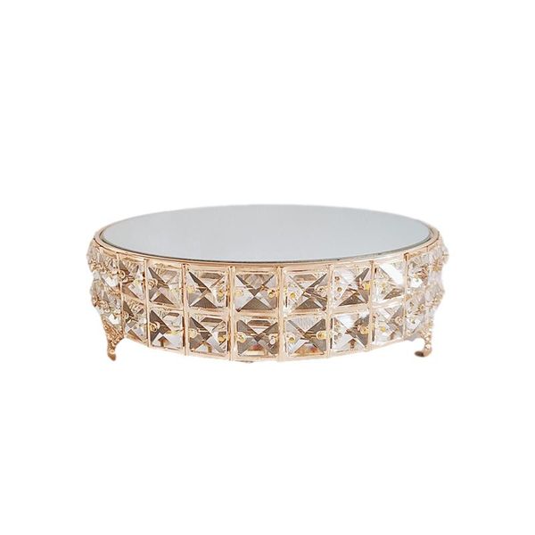 

1pcs gold silver color square crystal wedding cake stand plate other bakeware