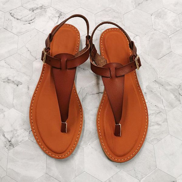 

sandals nice women summer shoes vogue flat heel clip toe feet roman buckle large size female comfortable sandalias mujer, Black