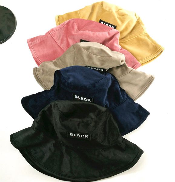 

fisherman's light wick pile children's autumn and winter version versatile fashion art embroidery simple leisure basin cap