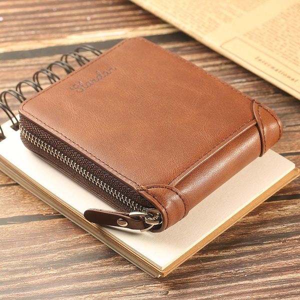 

purse wallet men's zipper carteira masculina, White