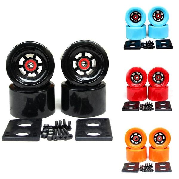 

replacement skateboard wheels 90x52mm long board city run 6mm riser pad hardware abec-9 bearing skateboarding
