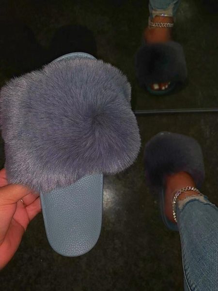 

autumn/winter candy color soles fur soft and warm home women slippers flat non-slip sandals/flip flop 36-45, Black