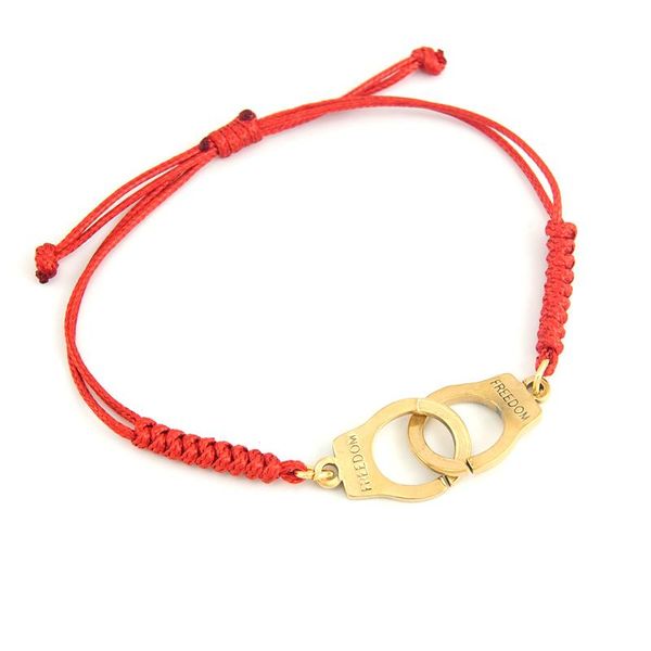 

charm bracelets stainless steel handcuffs paired for men women couple rope adjustable bracelet fashion wrist jewelry, Golden;silver