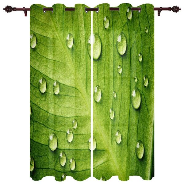 

luxury modern window curtains water drops leaves green bedroom living room dining translucent beautiful curtain & drapes