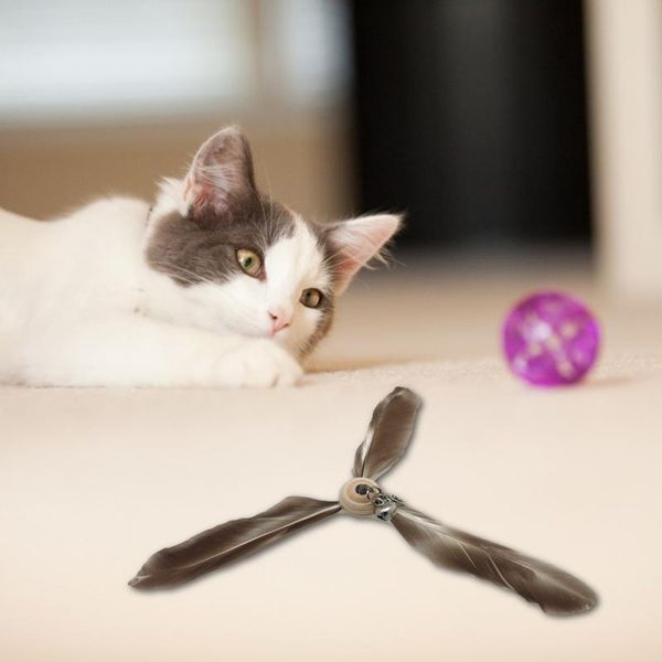 

cat toys wand interactive exercising rotating windmill feather toy cat-teasing stick pet supplies