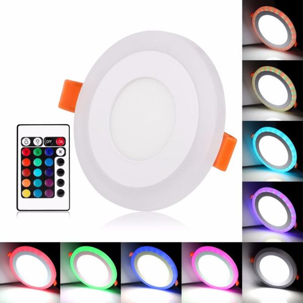 

cool white lamp downlight ac 100-265v led ultra slim 6+3w round concealed dual color rgb panel light ceiling lights